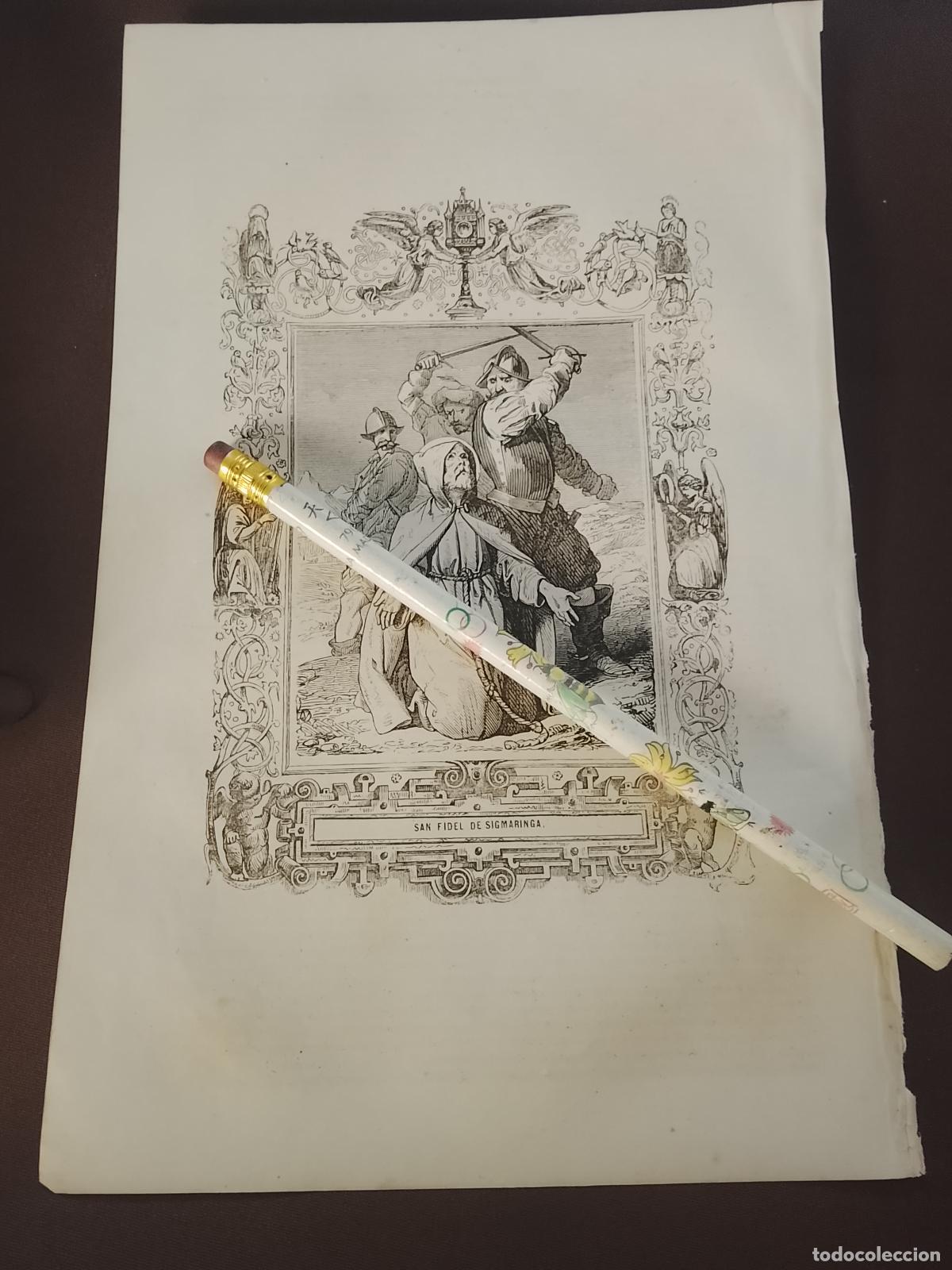 Arte: plancha Grabado LITOGRAFICO del a&ntilde;o 1849 - SAN FIDEL DE SEGMARINGA