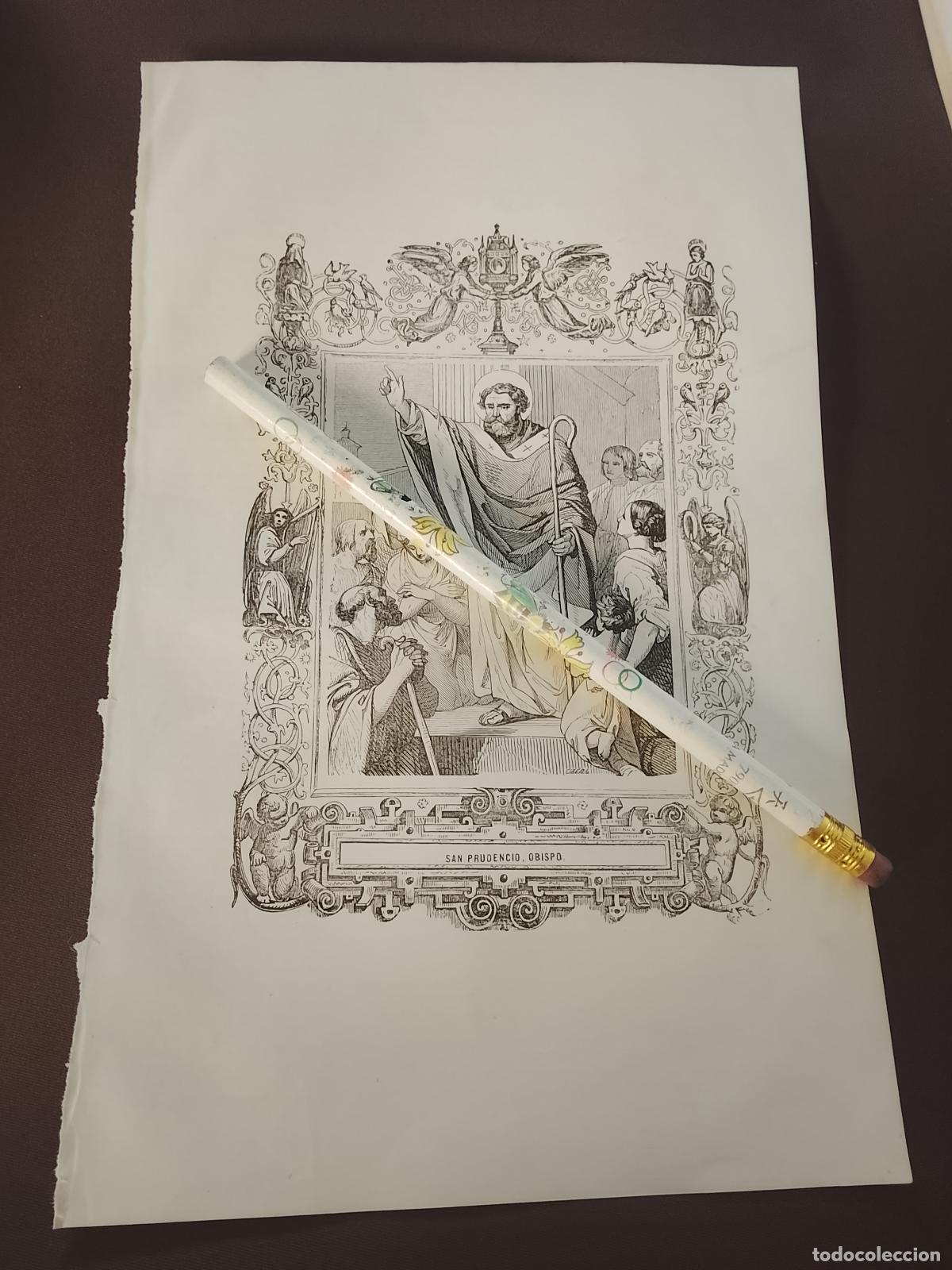 Arte: plancha Grabado LITOGRAFICO del a&ntilde;o 1849 - SAN PRUDENCIO