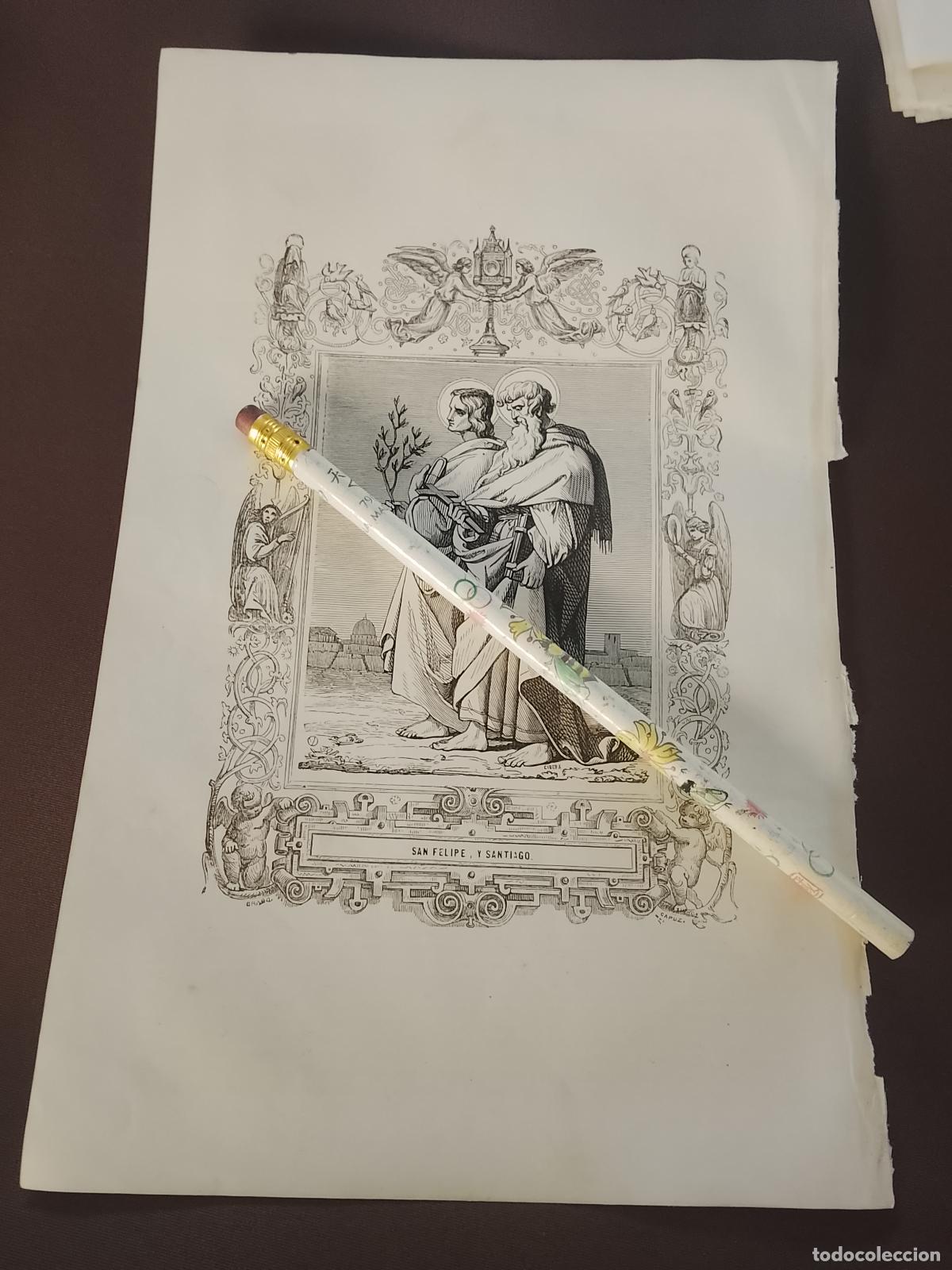 Arte: plancha Grabado LITOGRAFICO del a&ntilde;o 1849 - SAN FELIPE Y SANTIAGO