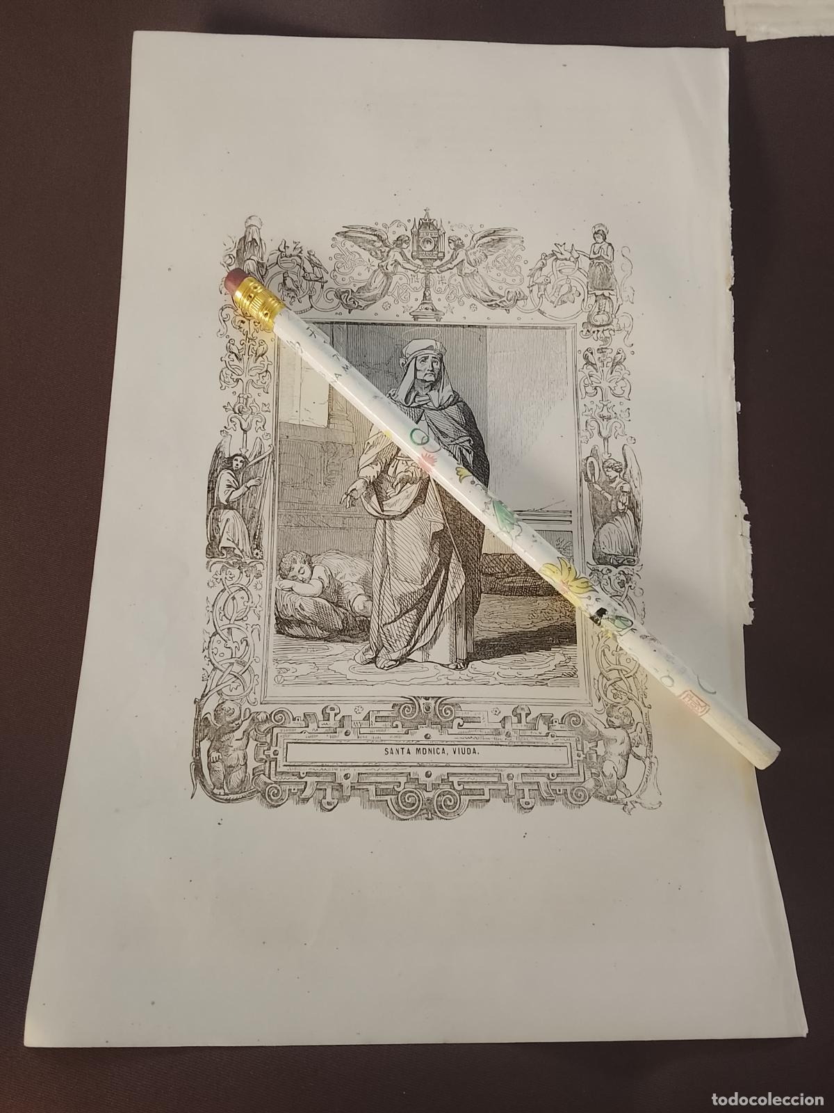 Arte: plancha Grabado LITOGRAFICO del a&ntilde;o 1849 - SANTA MONICA VIUDA