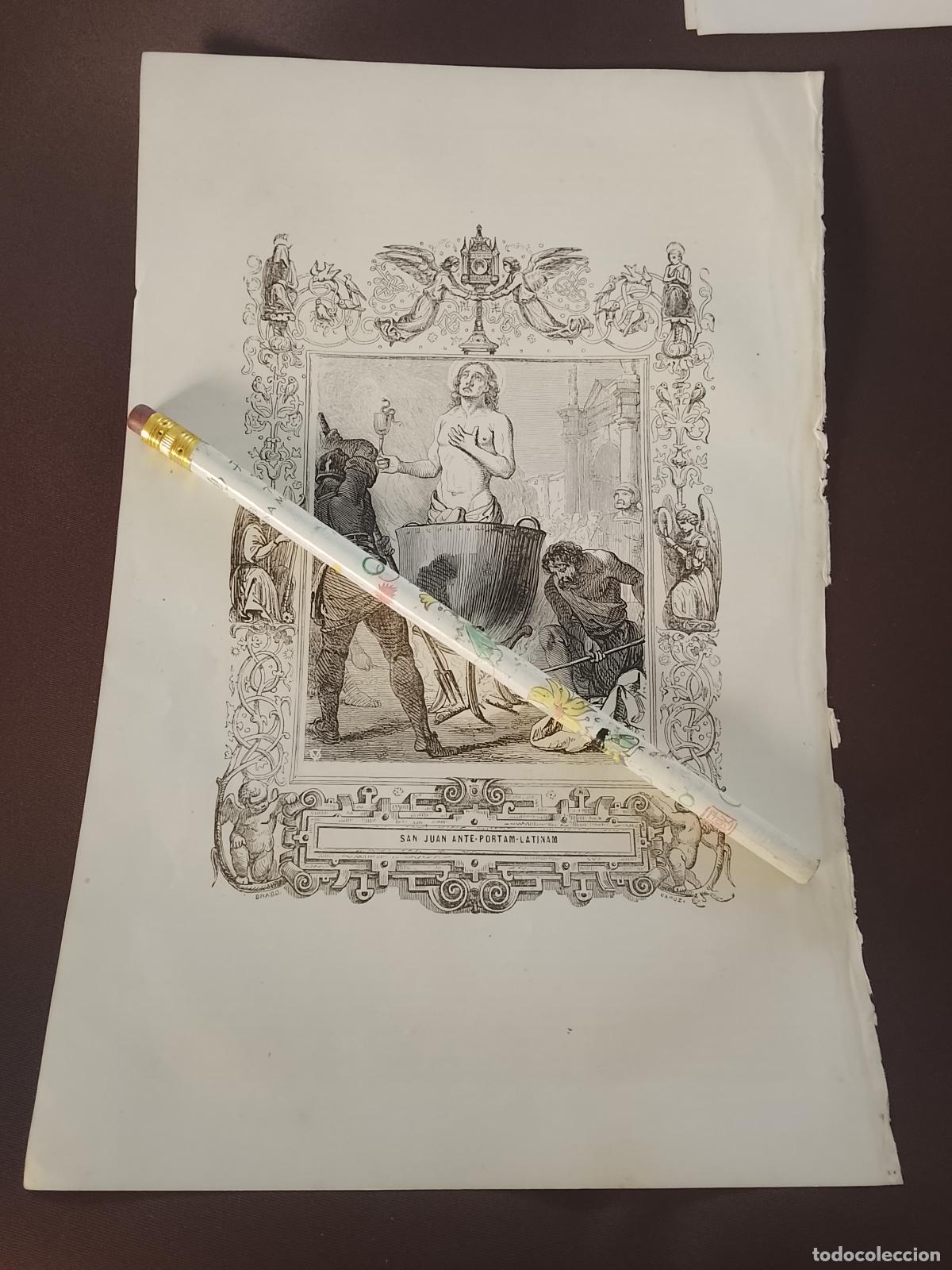 Arte: plancha Grabado LITOGRAFICO del a&ntilde;o 1849 - SAN JUAN ANTE PORTAM LATINAM