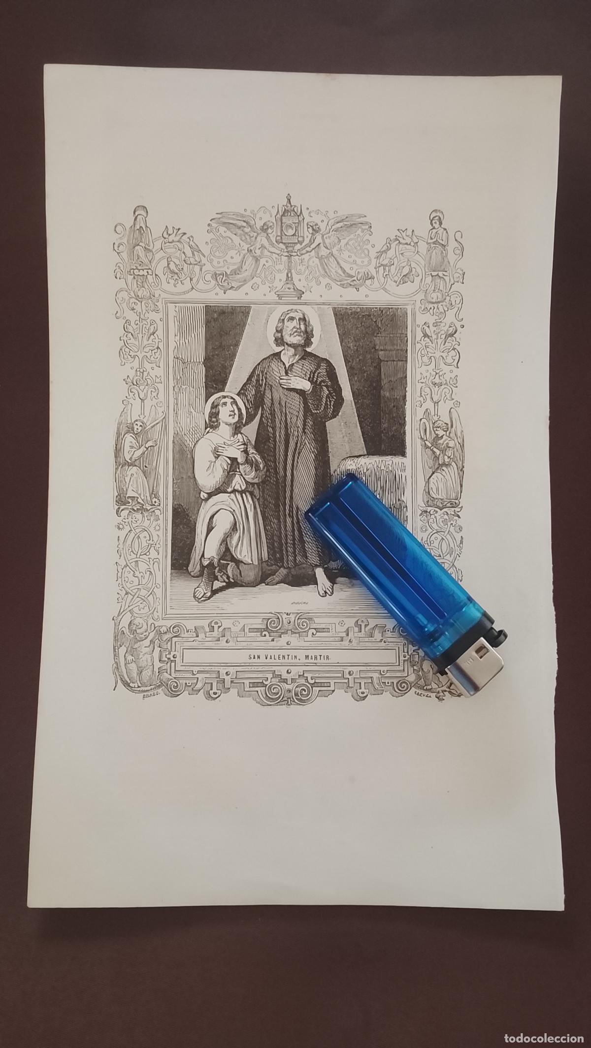 Arte: plancha Grabado LITOGRAFICO del a&ntilde;o 1849 - SAN Valent&iacute;n