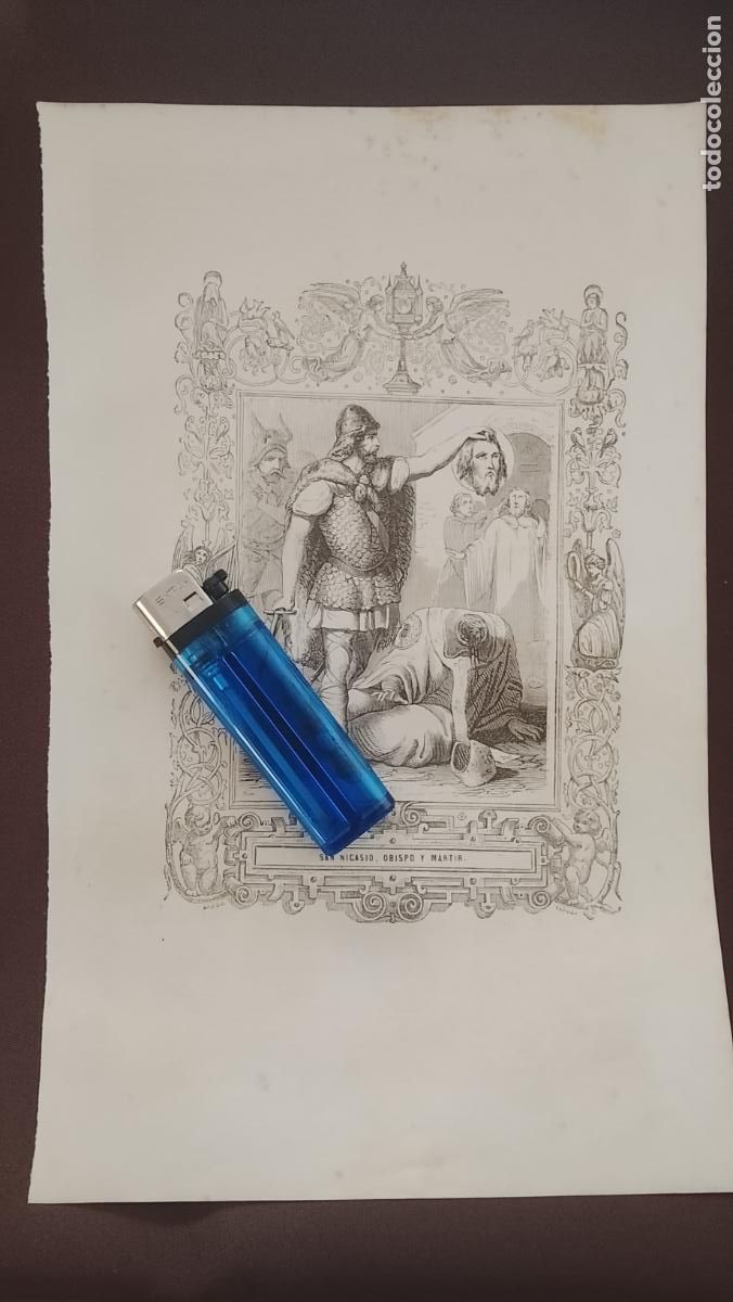 Arte: plancha Grabado LITOGRAFICO del a&ntilde;o 1849 - SAN Nicasio