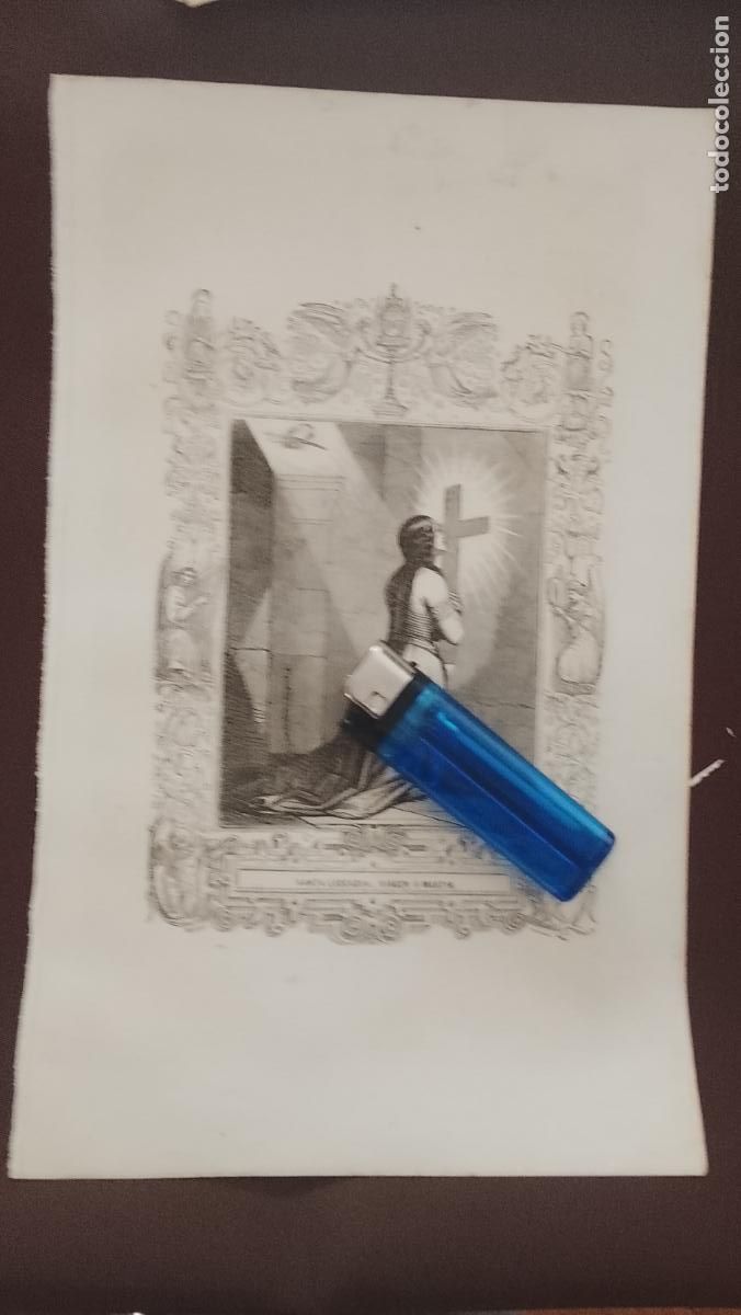 Arte: plancha Grabado LITOGRAFICO del a&ntilde;o 1849 - Santa leocadia virgen