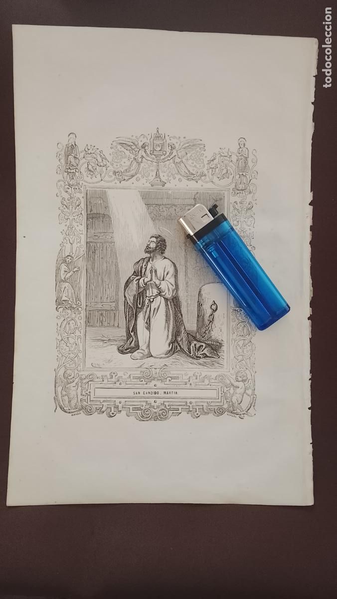Arte: plancha Grabado LITOGRAFICO del a&ntilde;o 1849 - San C&aacute;ndido