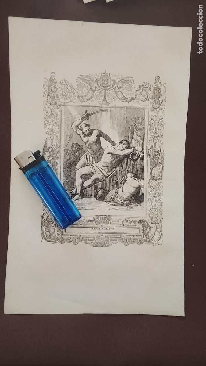 Arte: plancha Grabado LITOGRAFICO del a&ntilde;o 1849 - San Rom&aacute;n