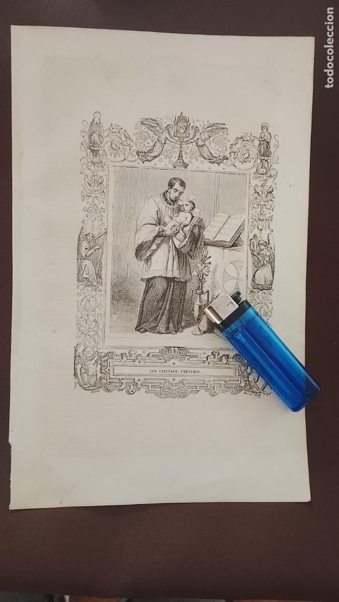 Arte: plancha Grabado LITOGRAFICO del a&ntilde;o 1849 - San Cayetano