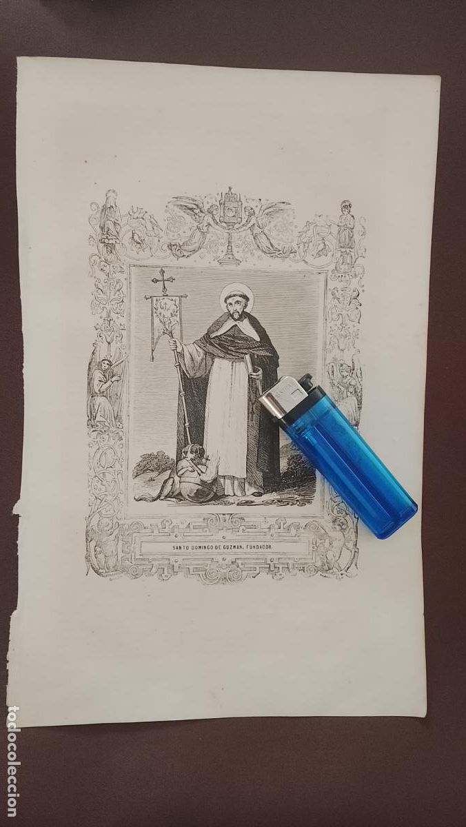 Arte: plancha Grabado LITOGRAFICO del a&ntilde;o 1849 - Santo Domingo de Guzm&aacute;n