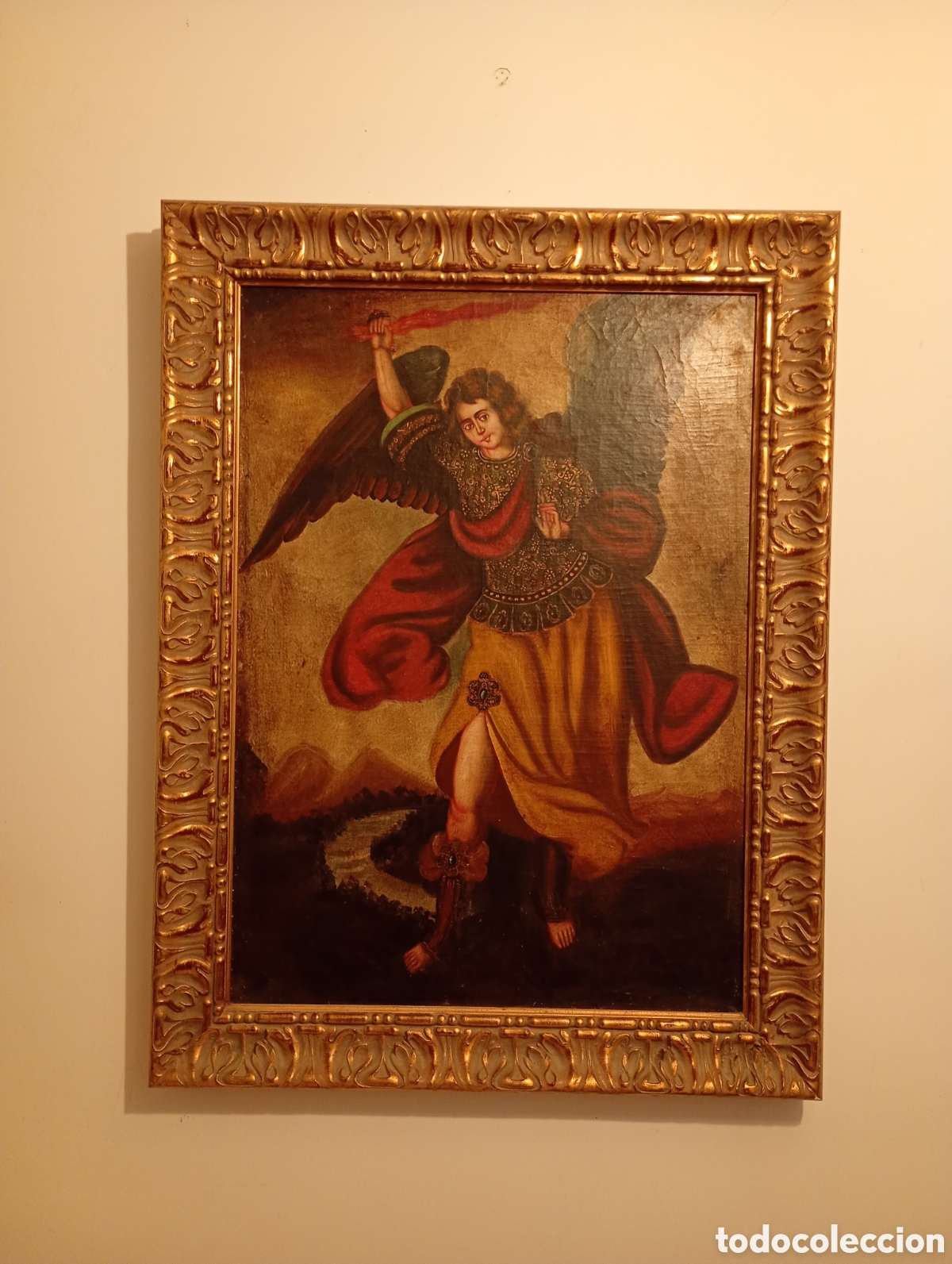 Arte: &Oacute;leo San Miguel Arcangel.Escuela Quite&ntilde;a