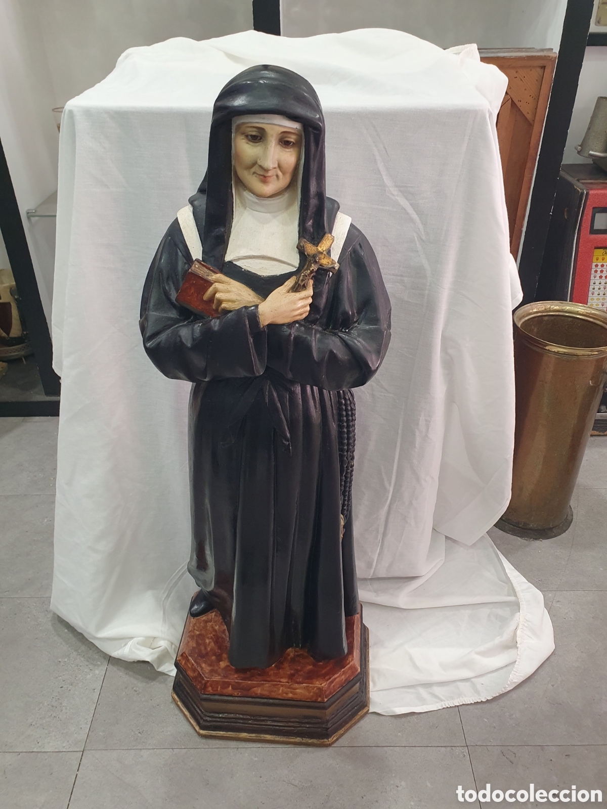 Arte: SALIDA 0.01&euro;. ENORME Imagen Sta Luisa de Marillac de Olot. Gran tama&ntilde;o. Ver fotos