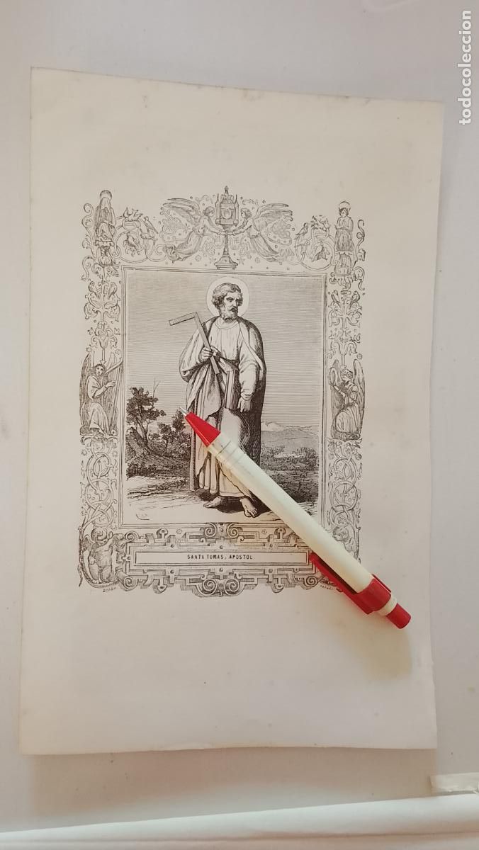 Arte: plancha Grabado LITOGRAFICO religioso del a&ntilde;o 1849 - SAN SANTO TOMAS APOSTOL