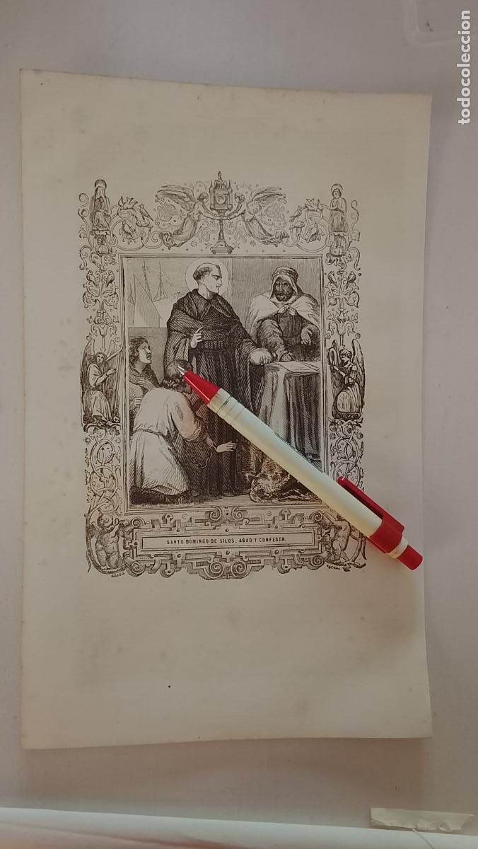 Arte: plancha Grabado LITOGRAFICO religioso del a&ntilde;o 1849 - SAN SANTO DOMINGO DE SILOS