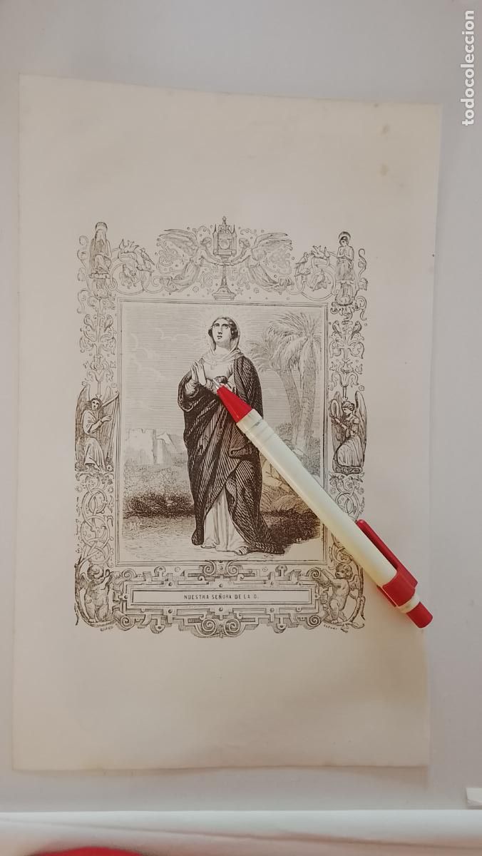 Arte: plancha Grabado LITOGRAFICO religioso del a&ntilde;o 1849 - SE&Ntilde;ORA VIRGEN DE LA O SEMANA SANTA SEVILLA