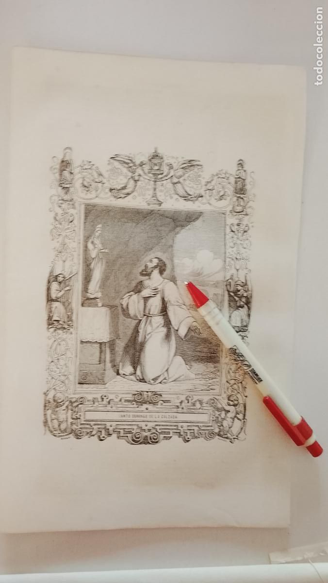Arte: plancha Grabado LITOGRAFICO religioso del a&ntilde;o 1849 - SANTO DOMINGO DE LA CALZADA