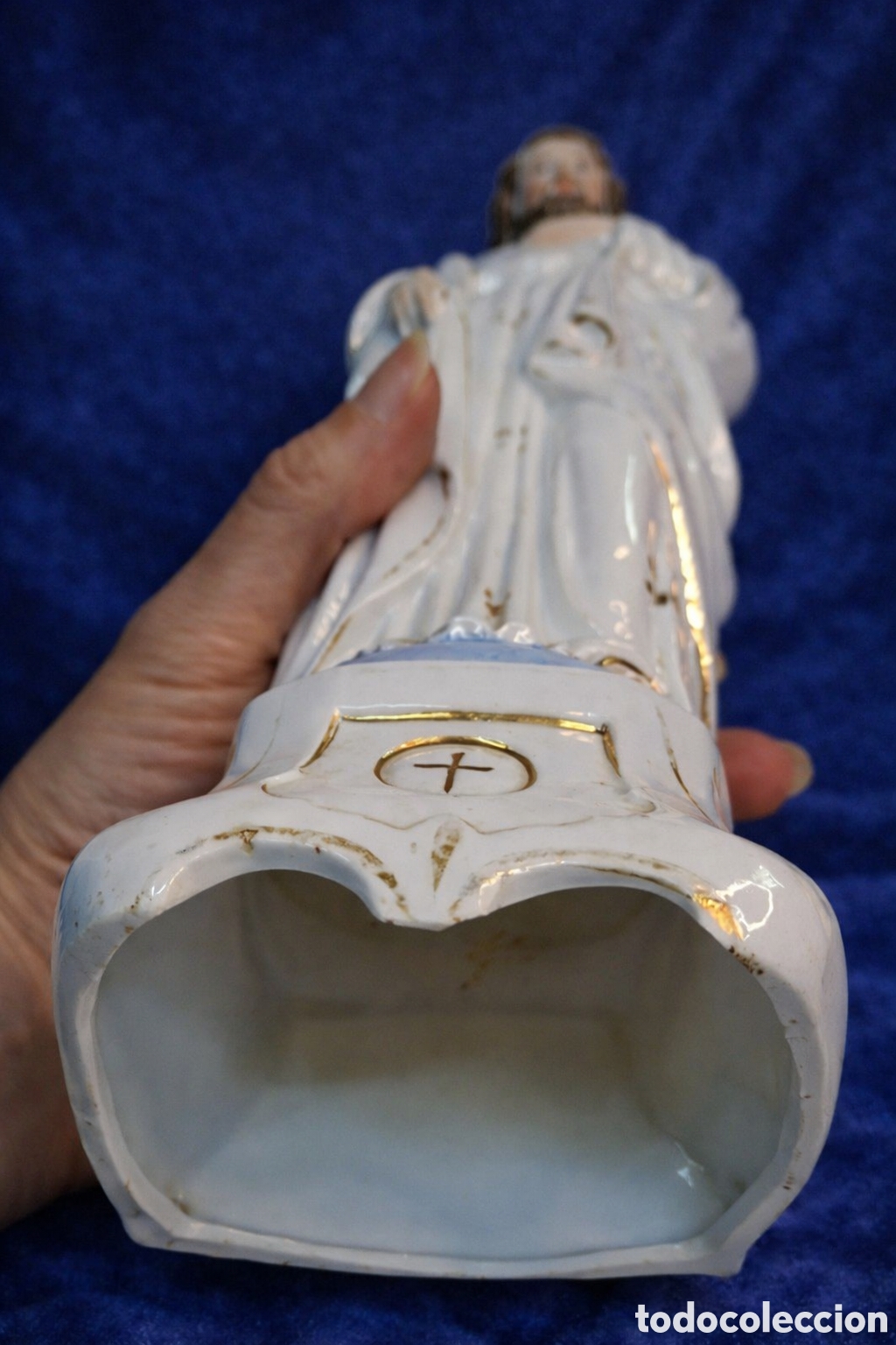 Arte: Figura de Jes&uacute;s del Siglo XIX en Biscuit - Foto 7