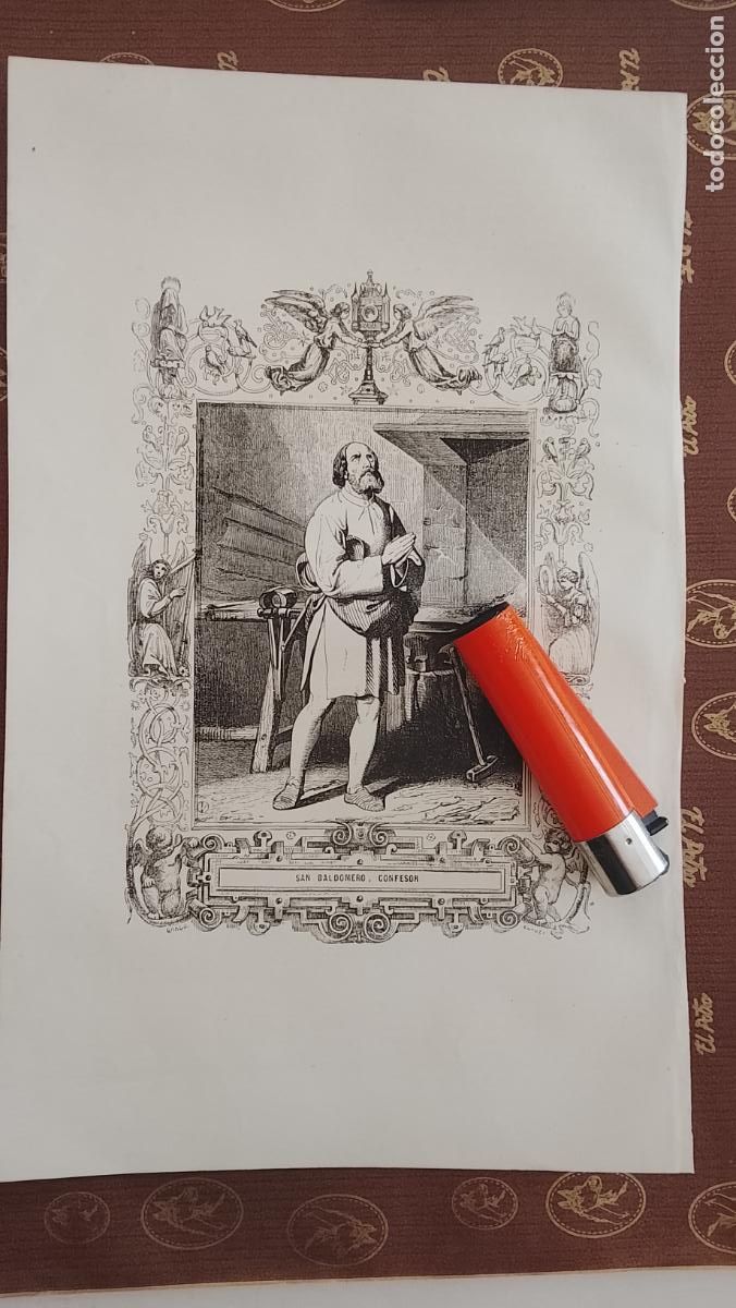 Arte: plancha Grabado LITOGRAFICO religioso del a&ntilde;o 1849 - SAN BALDOMERO