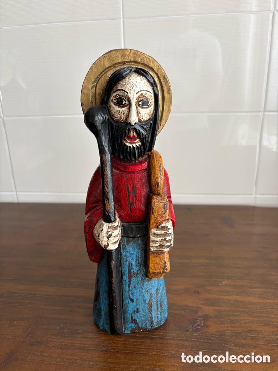 Arte: Talla en madera policromada del Peregrino de Santiago &ndash; Artesan&iacute;a religiosa
