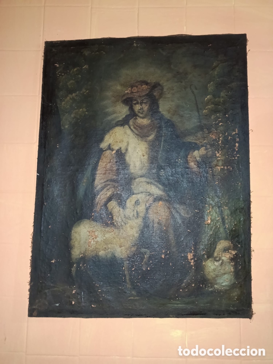 Arte: Divina Pastora S.XVIII oleo sobre lienzo