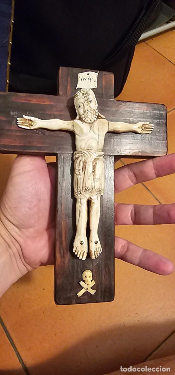 Kunst: Precioso cristo hueso inspiraci&oacute;n romanico siglo XX