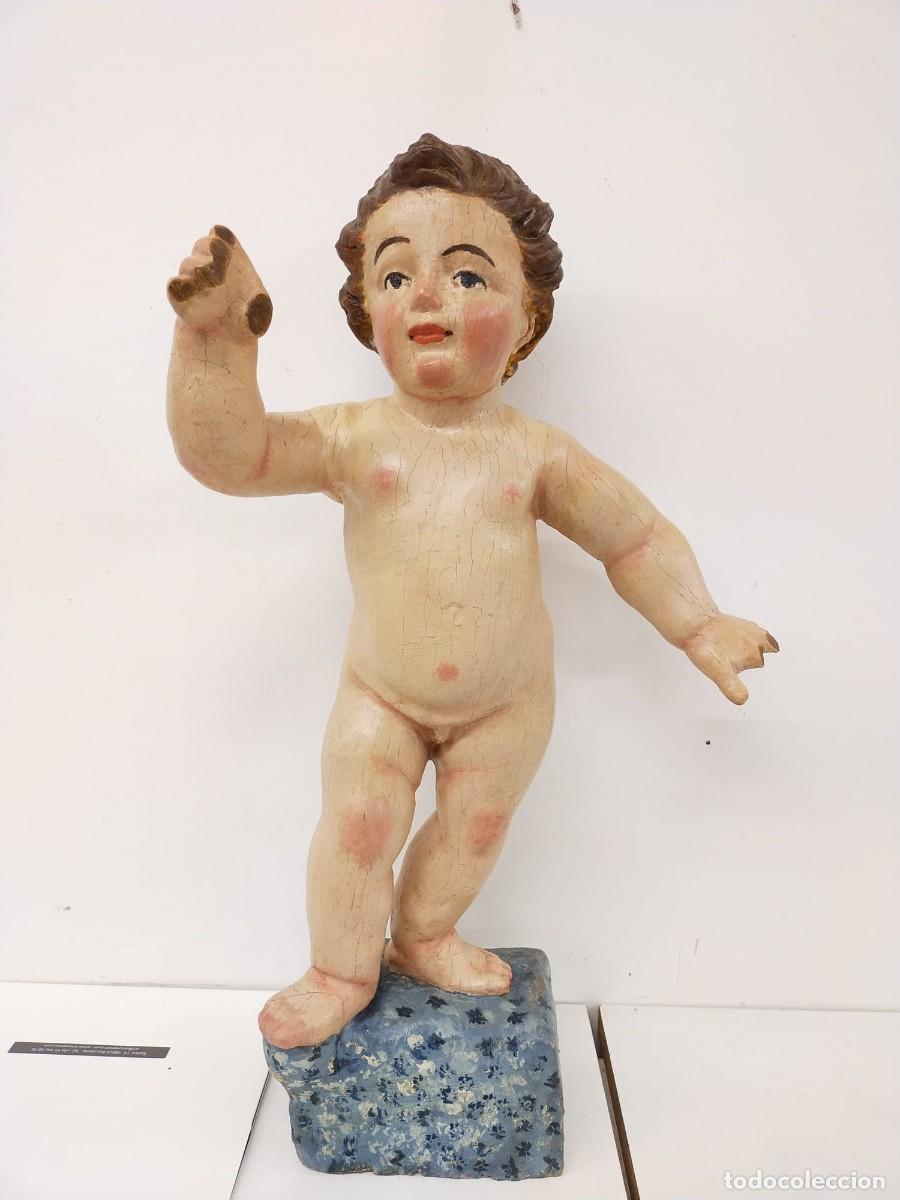 Arte: Ni&ntilde;o Jes&uacute;s en madera tallada y policromada del Siglo XVIII.