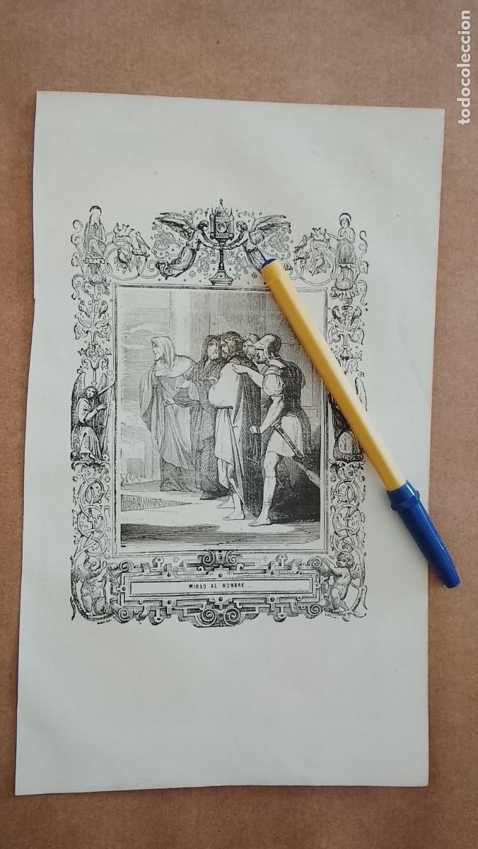 Arte: plancha Grabado LITOGRAFICO religioso del a&ntilde;o 1849 - MIRAD AL HOMBRE ...