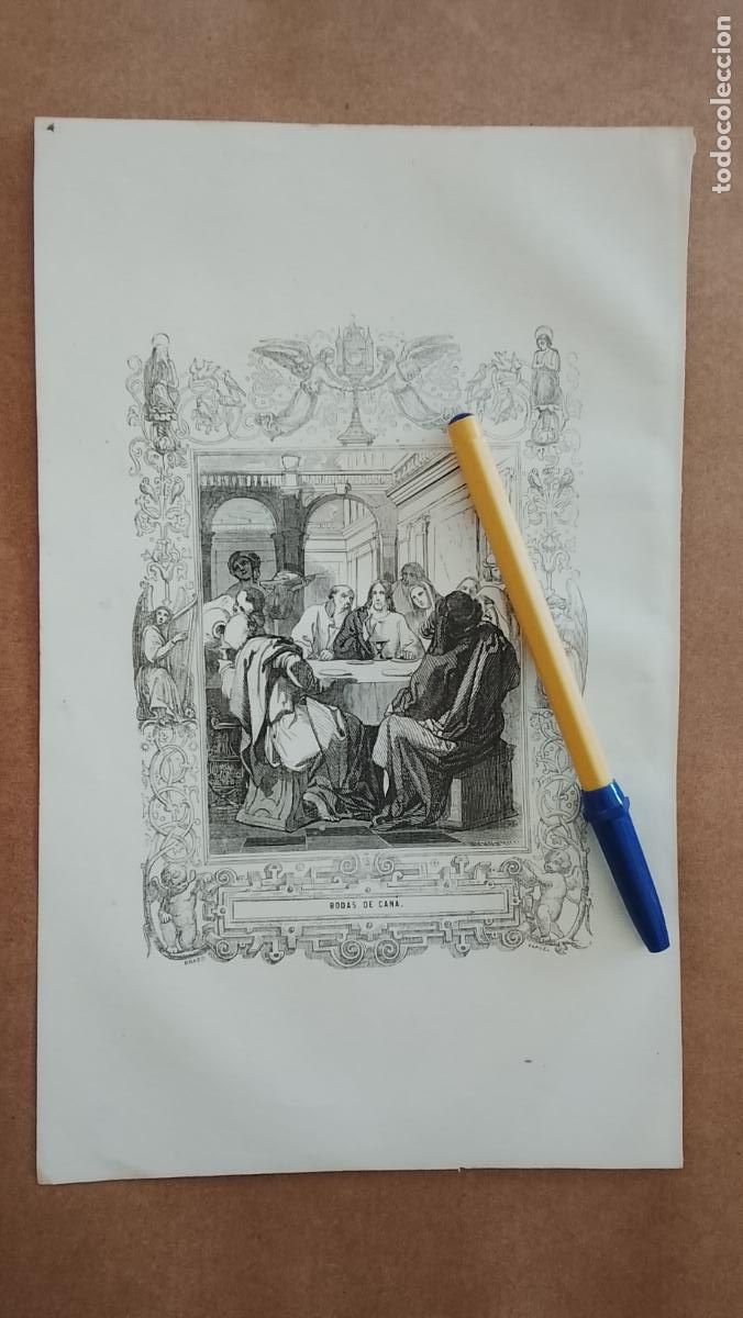 Arte: plancha Grabado LITOGRAFICO religioso del a&ntilde;o 1849 - LAS BODAS DE CANAS