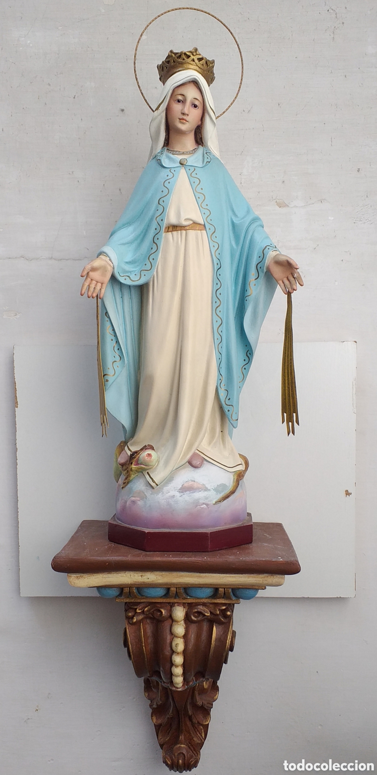 Arte: Imagen Virgen Milagrosa con peana
