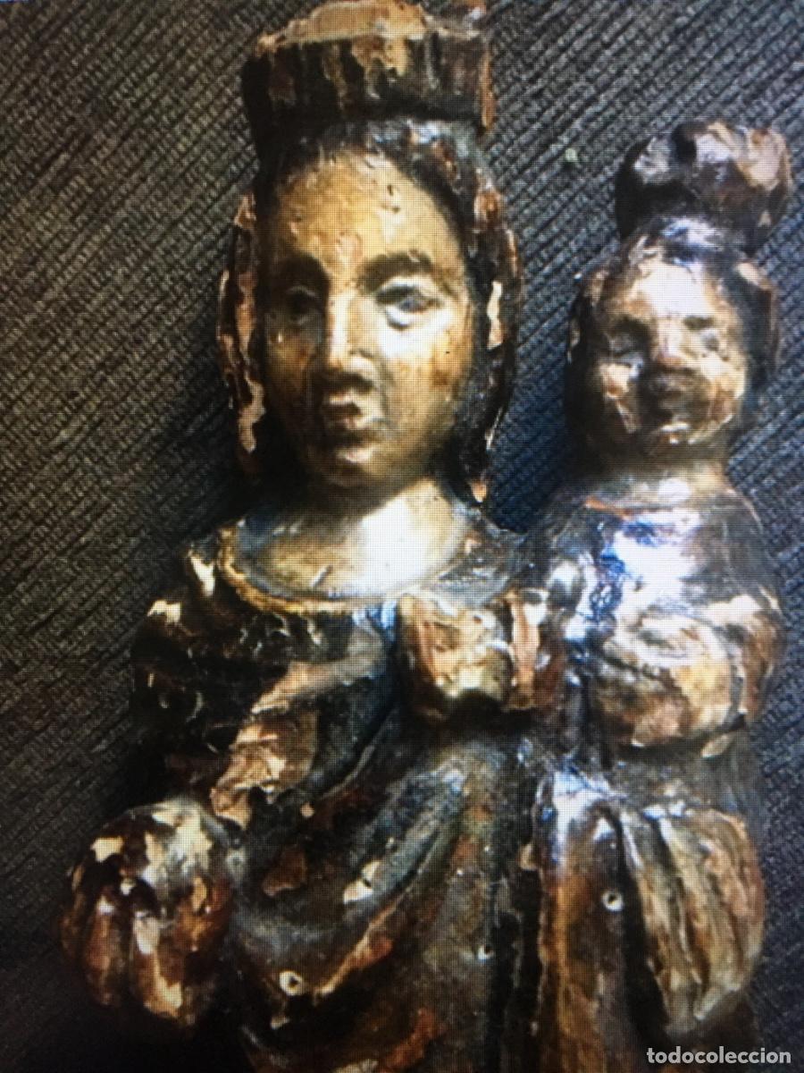 Arte: Virgen xviii madera policromada