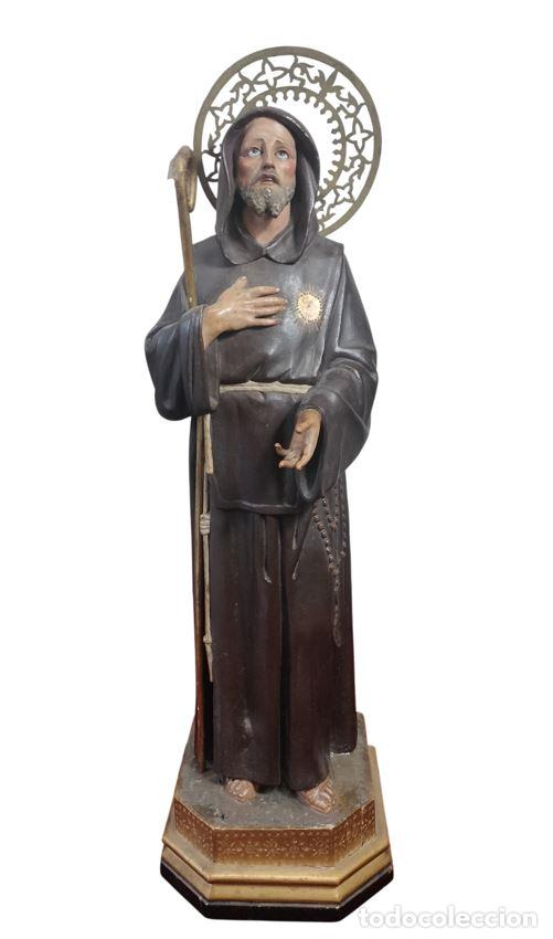 Arte: SAN FRANCISCO DE PAULA. TOM&Aacute;S PICAS. TALLA EN MADERA POLICROMADA. ESPA&Ntilde;A. SIGLO XIX.