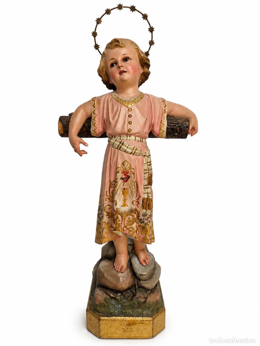Arte: Ni&ntilde;o Jes&uacute;s a la Cruz, de la Pasi&oacute;n (o Pasionista) - Estuco Policromado - Talleres de Olot