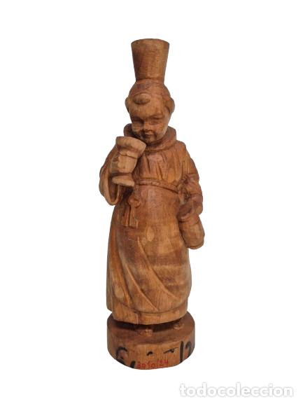 Arte: Monje, Fraile Maestro Bodeguero, Cervecero - Selva Negra, Alemania - Talla de Madera - Vintage