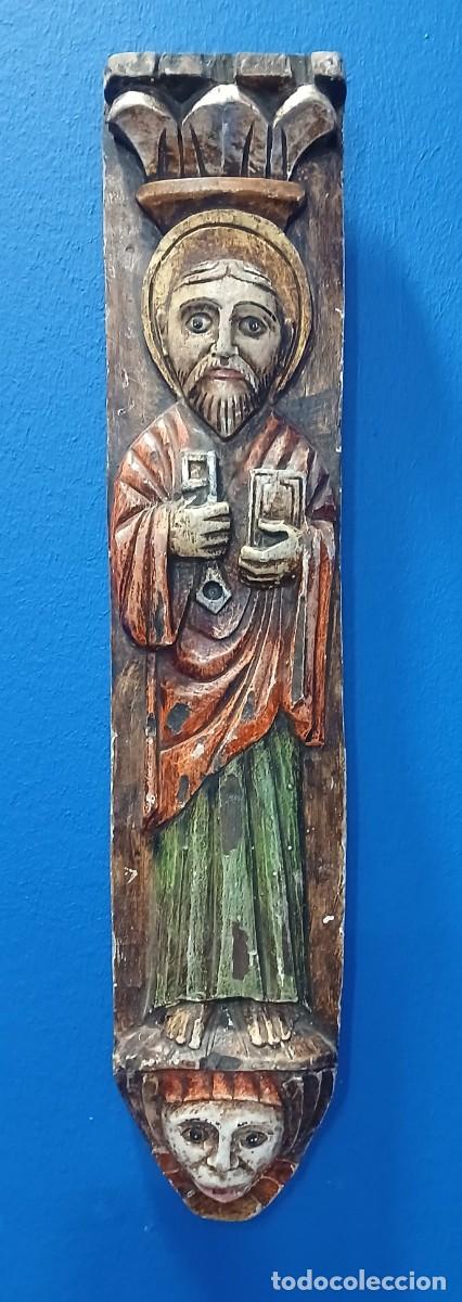 Arte: San Pedro / talla en madera policromada de inspiraci&oacute;n rom&aacute;ntica