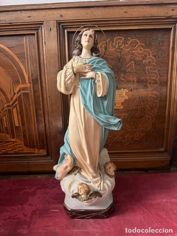 Arte: IMAGEN DE LA VIRGEN INMACULADA , ASCENSI&Oacute;N DE LA VIRGEN , ESTUCO POLICROMADO, 43 CM