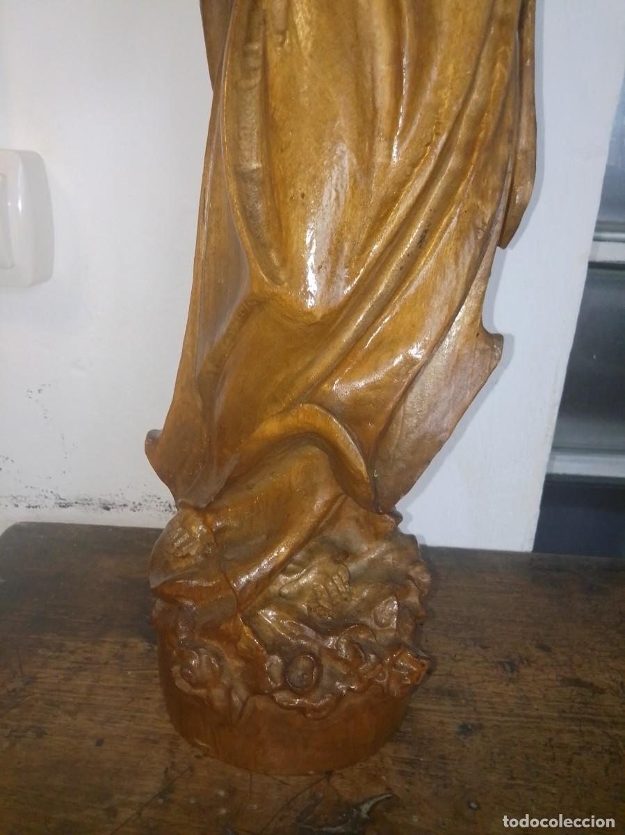 Arte: Virgen con ni&ntilde;o talla en madera - Foto 3