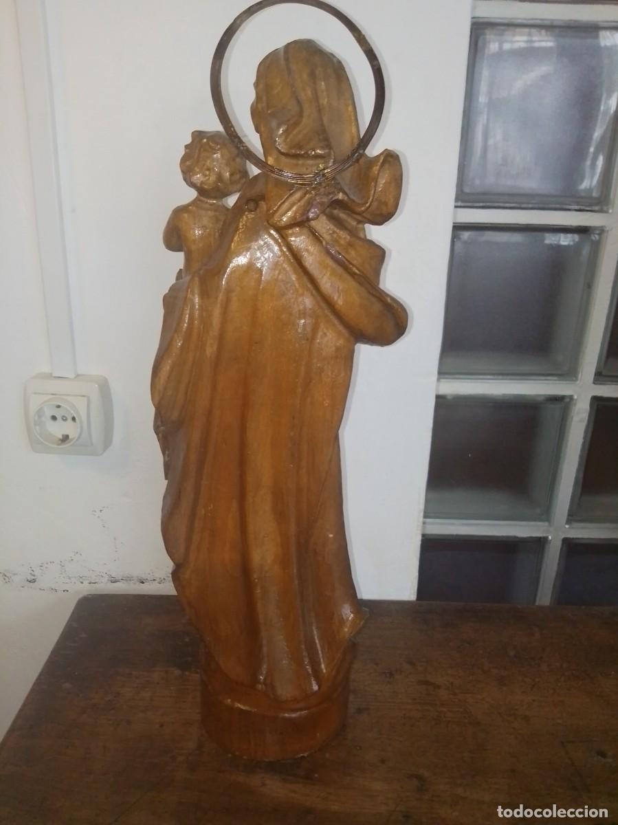 Arte: Virgen con ni&ntilde;o talla en madera - Foto 4