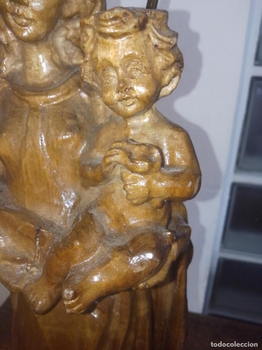 Arte: Virgen con ni&ntilde;o talla en madera - Foto 8