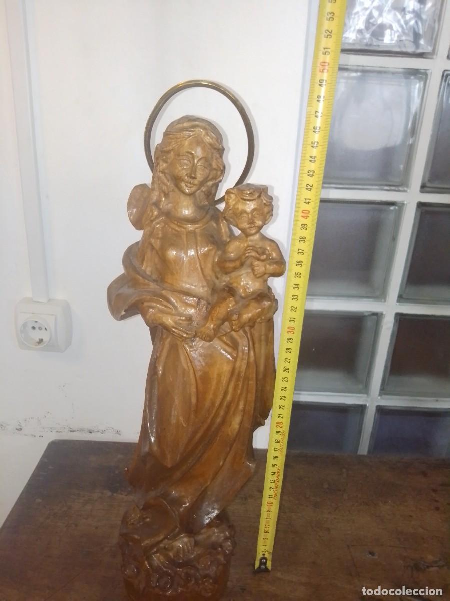 Arte: Virgen con ni&ntilde;o talla en madera - Foto 9
