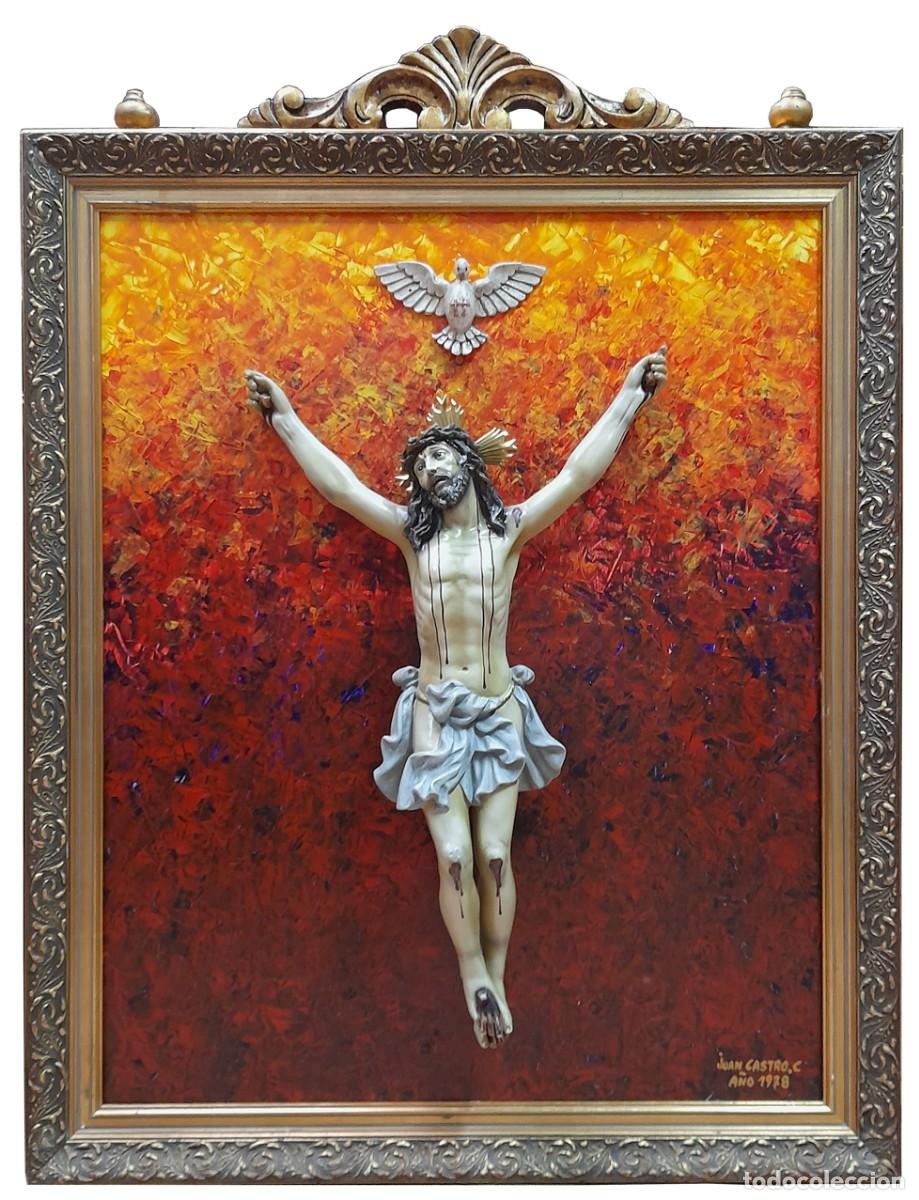 Arte: Gran Crucificado enmarcado. Olot a&ntilde;o 1951.