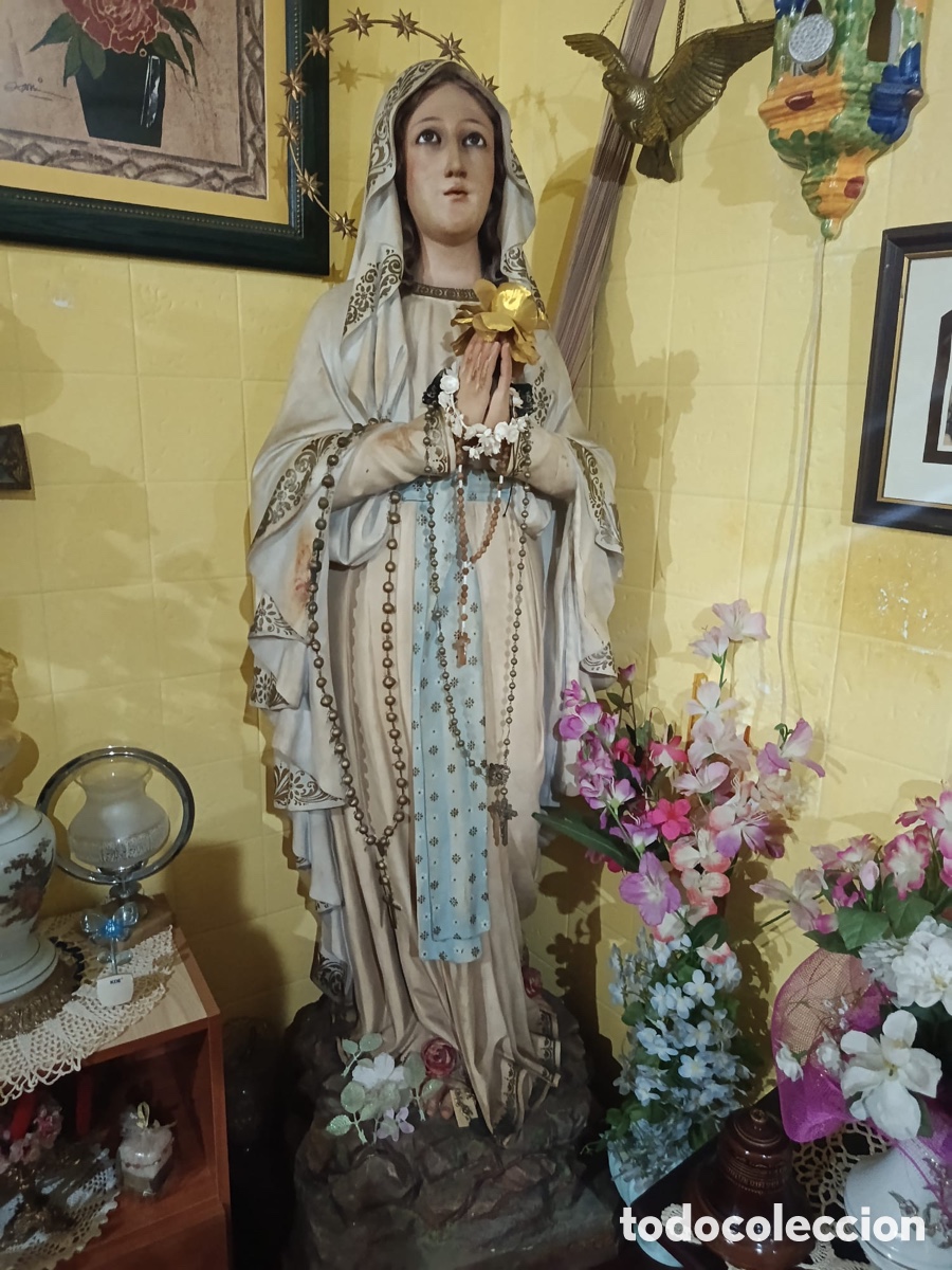 Arte: Virgen de Lourdes 1,70m pasta de madera