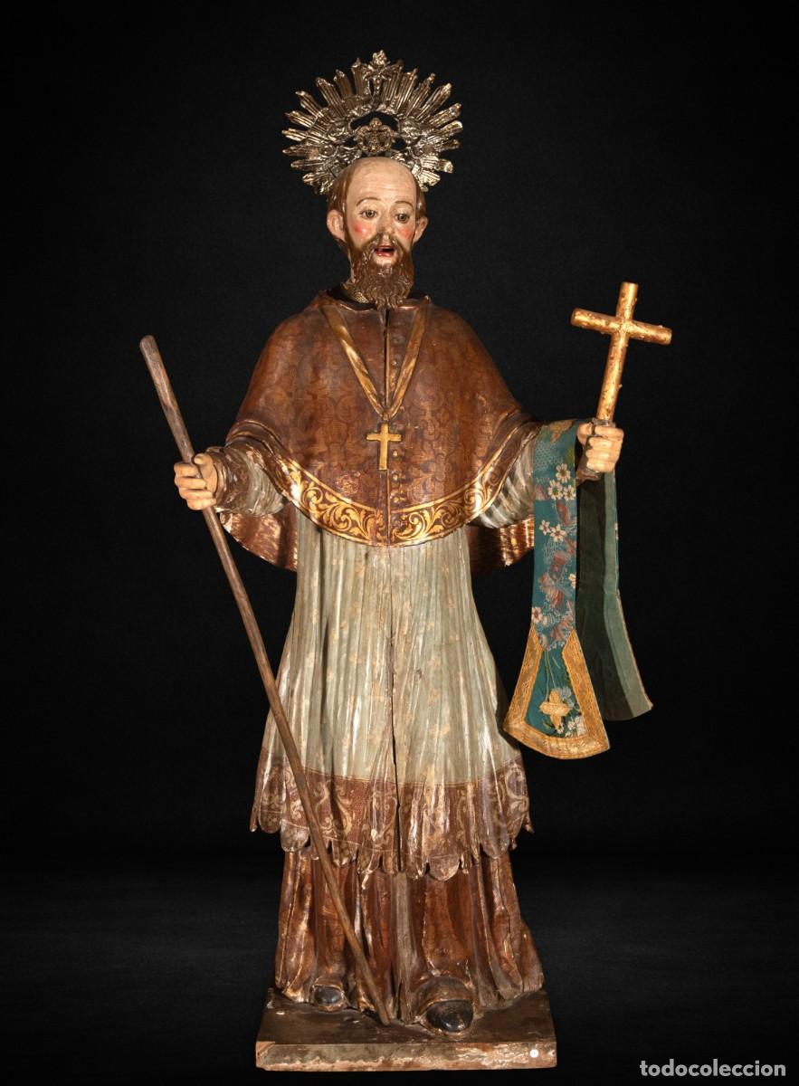 Arte: San Francisco Javier talla novohispana policromada y estofada siglo XVIII
