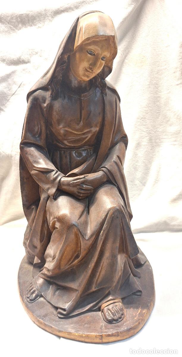 Arte: Virgen Maria Belen Pesebre Molde Matriz, Pasta Madera Ojos Cristal. Med, 40
