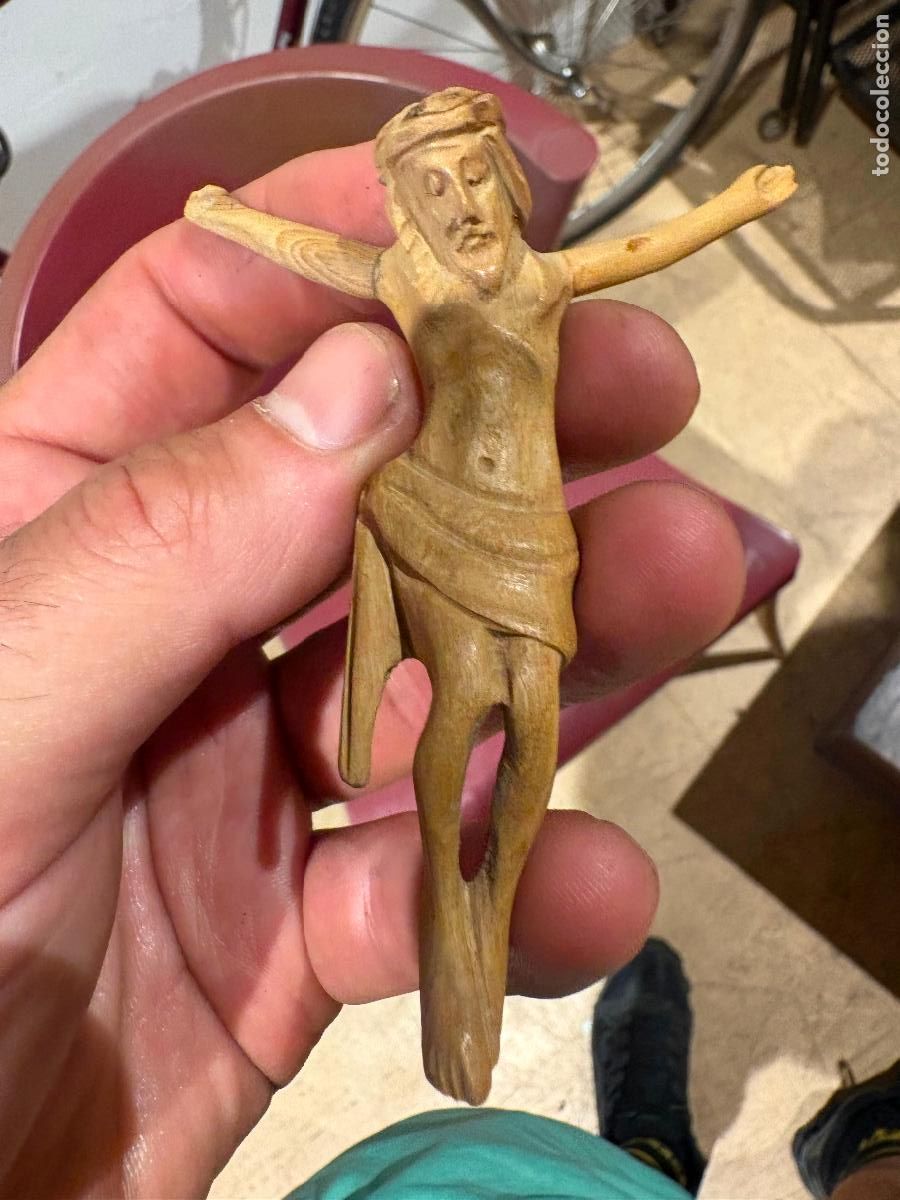Arte: Cristo Pastoril tallado madera peque&ntilde;as dimensiones