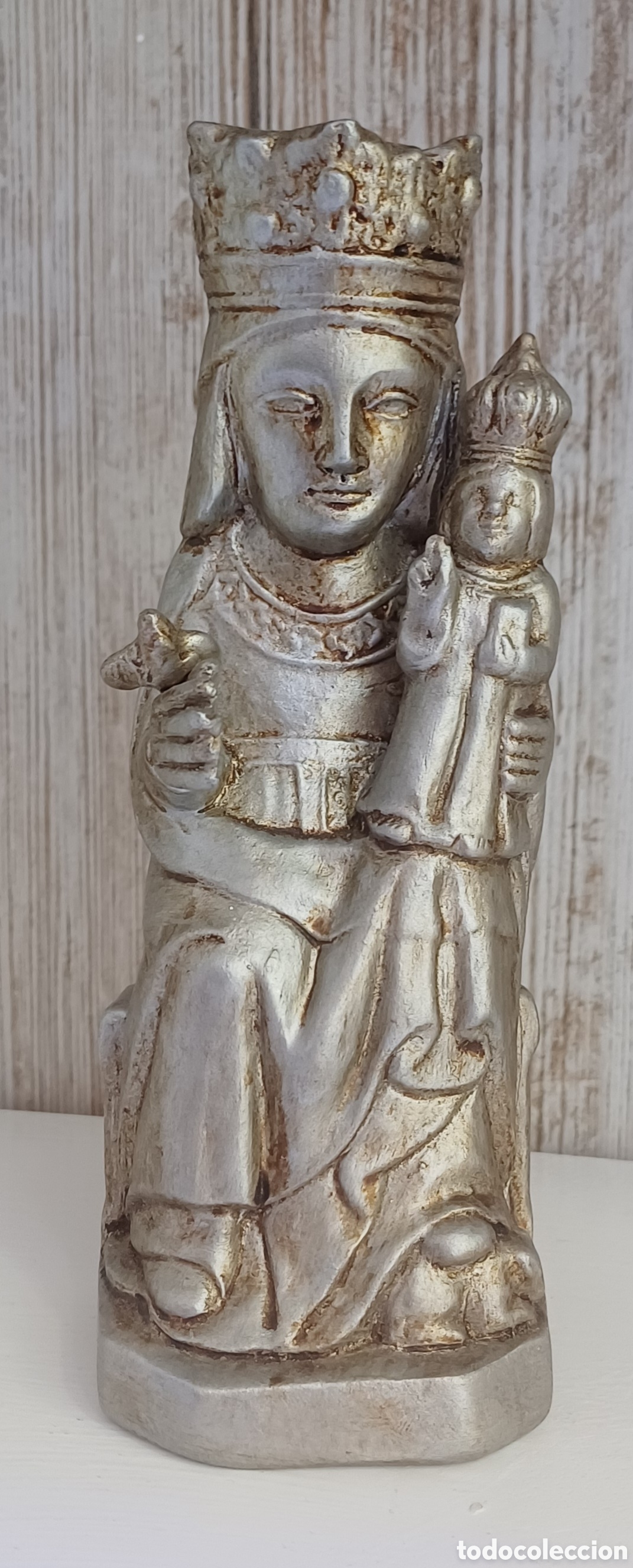 Arte: VIRGEN DE QUERALT 15 CM DECORACION PLATA ANTIGUA