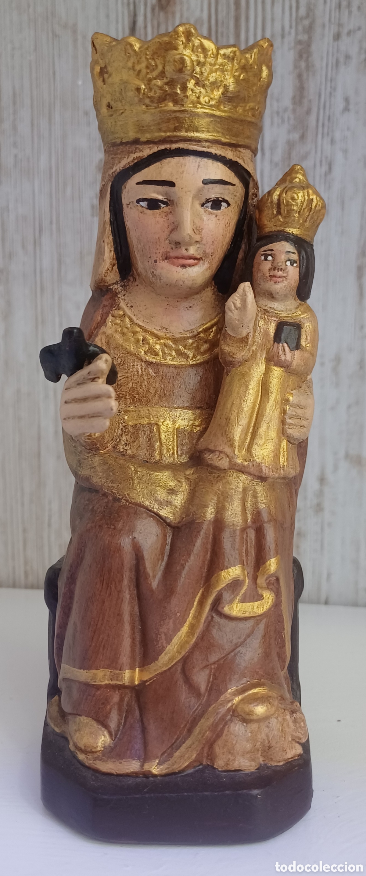 Arte: VIRGEN DE QUERALT 15 CM DECORACION MADERA