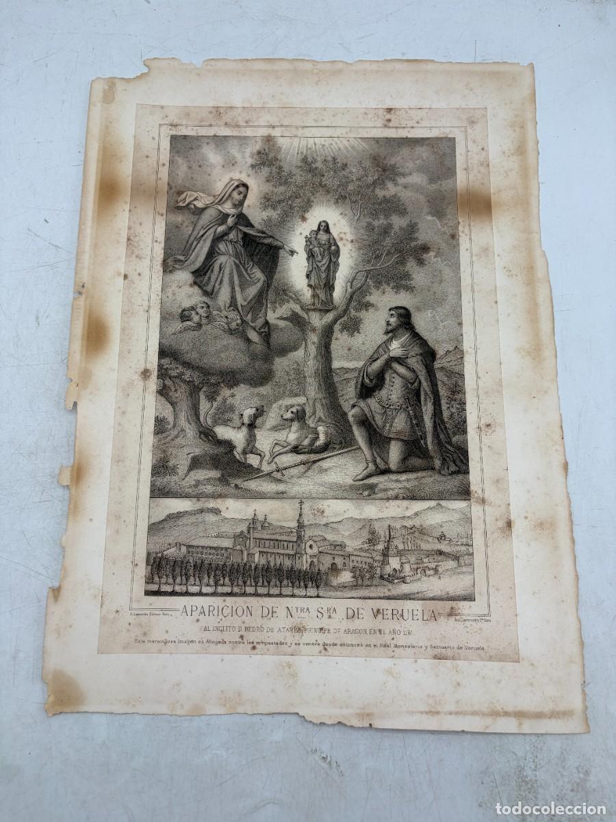 Arte: LITOGRAF&Iacute;A DE NUESTRA SE&Ntilde;ORA DE VERUELA. LEMERCIER & CIA. PARIS. MEDIDAS APROX.: 42 X 30 CM