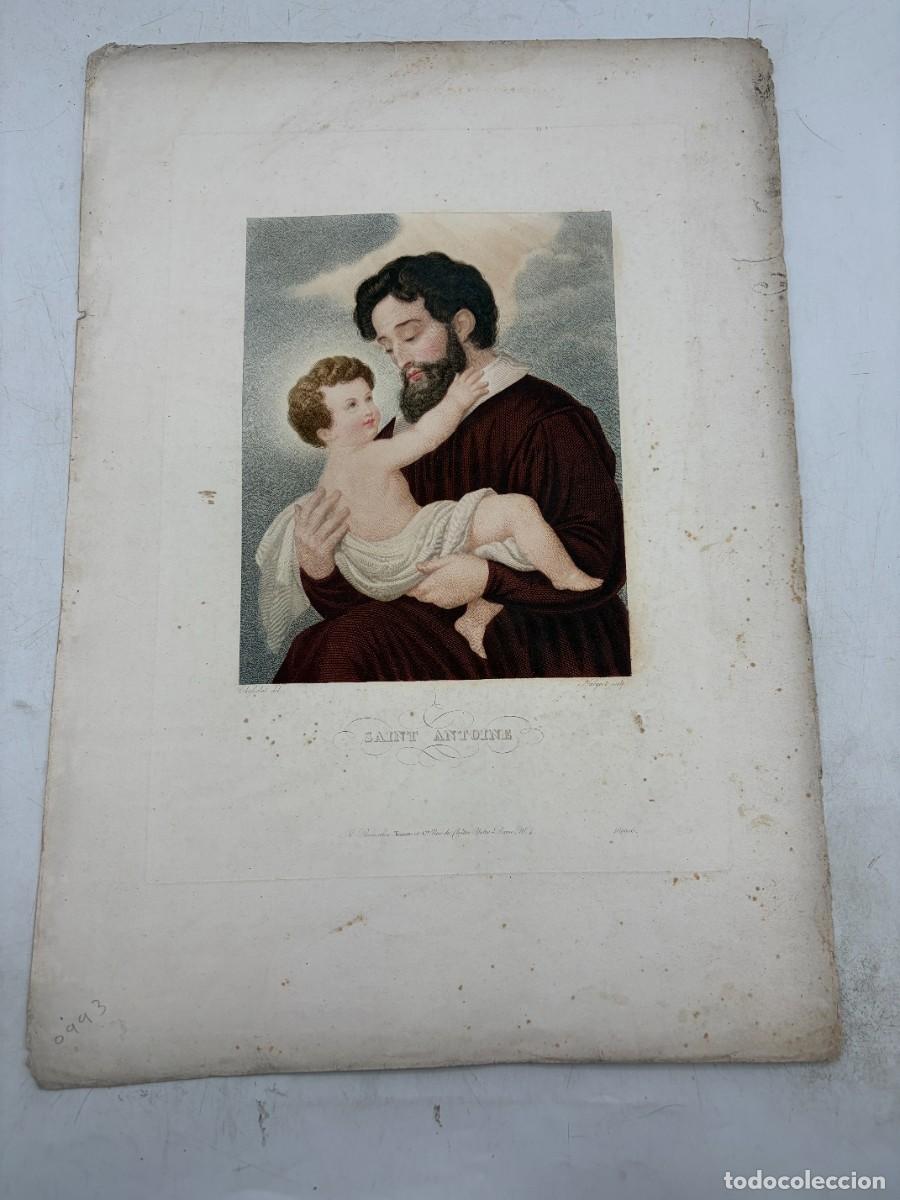 Arte: ANTIGUA CROMOLITOGRAF&Iacute;A FRANCESA SAN ANTONIO CON EL NI&Ntilde;O JES&Uacute;S TESSARI & CIE PAR&Iacute;S