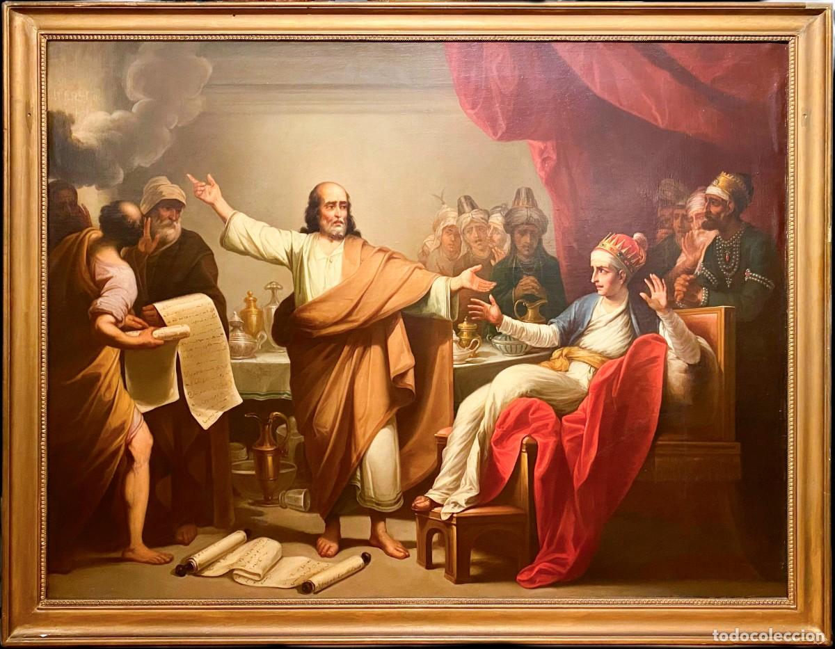 Arte: Festin del rey Baltasar oleo sobre lienzo escuela francesa siglo XIX