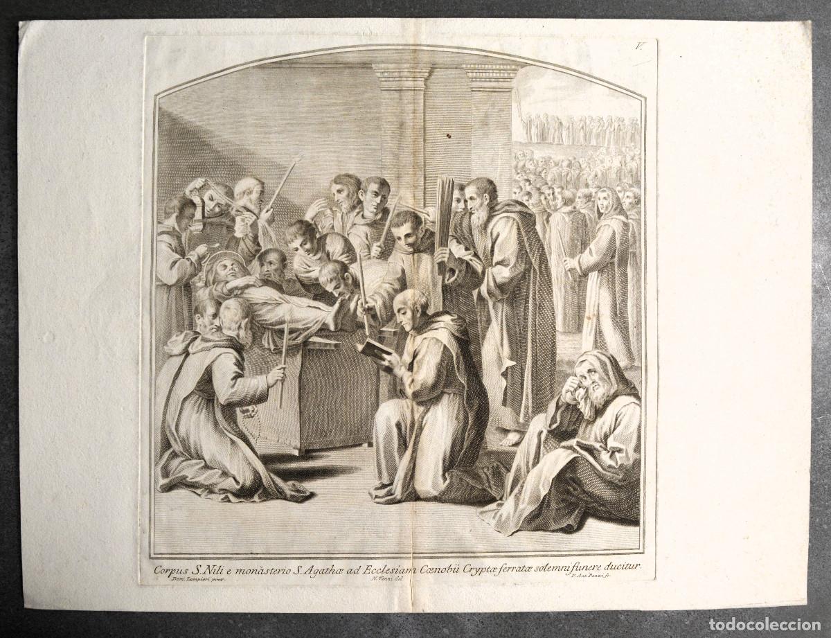 Arte: Corpus S. Nili e monasterio S. Agathae ad Ecclesiam Coenobii Cryptae Ferratae solemni funere ducitur