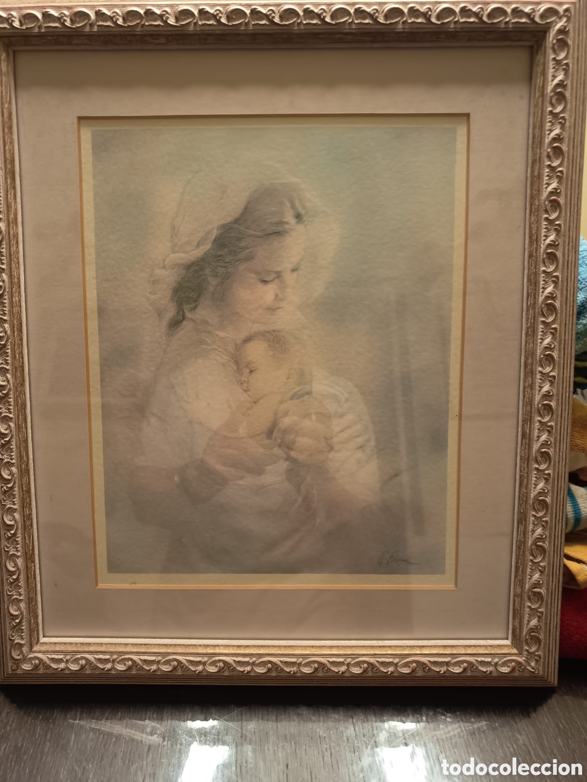 Arte: CUADRO VIRGEN CON NI&Ntilde;O R.BLANC