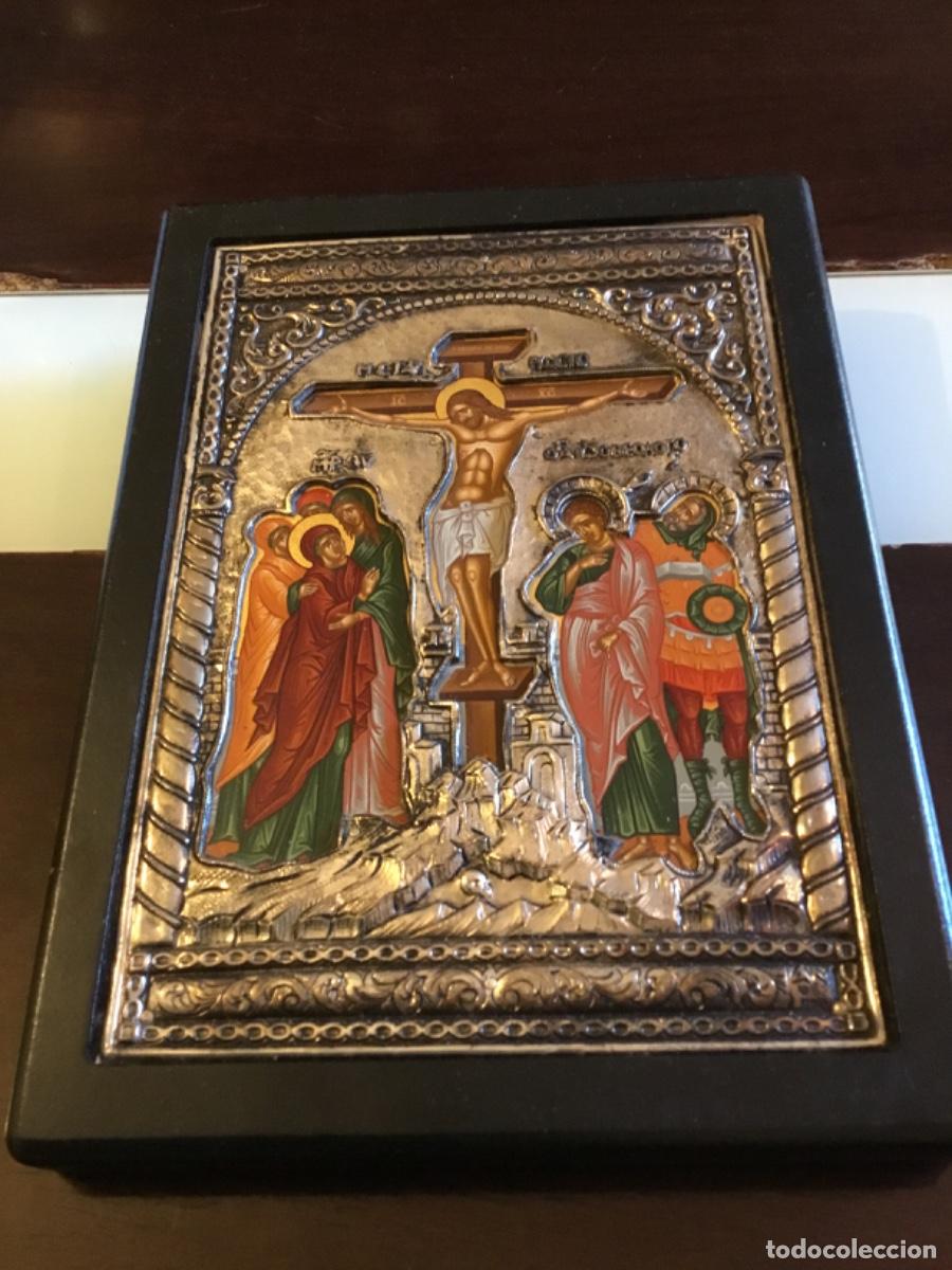 Arte: IMPORTANTE ICONO EN PLATA DE LEY 950 SOBRE MADERA